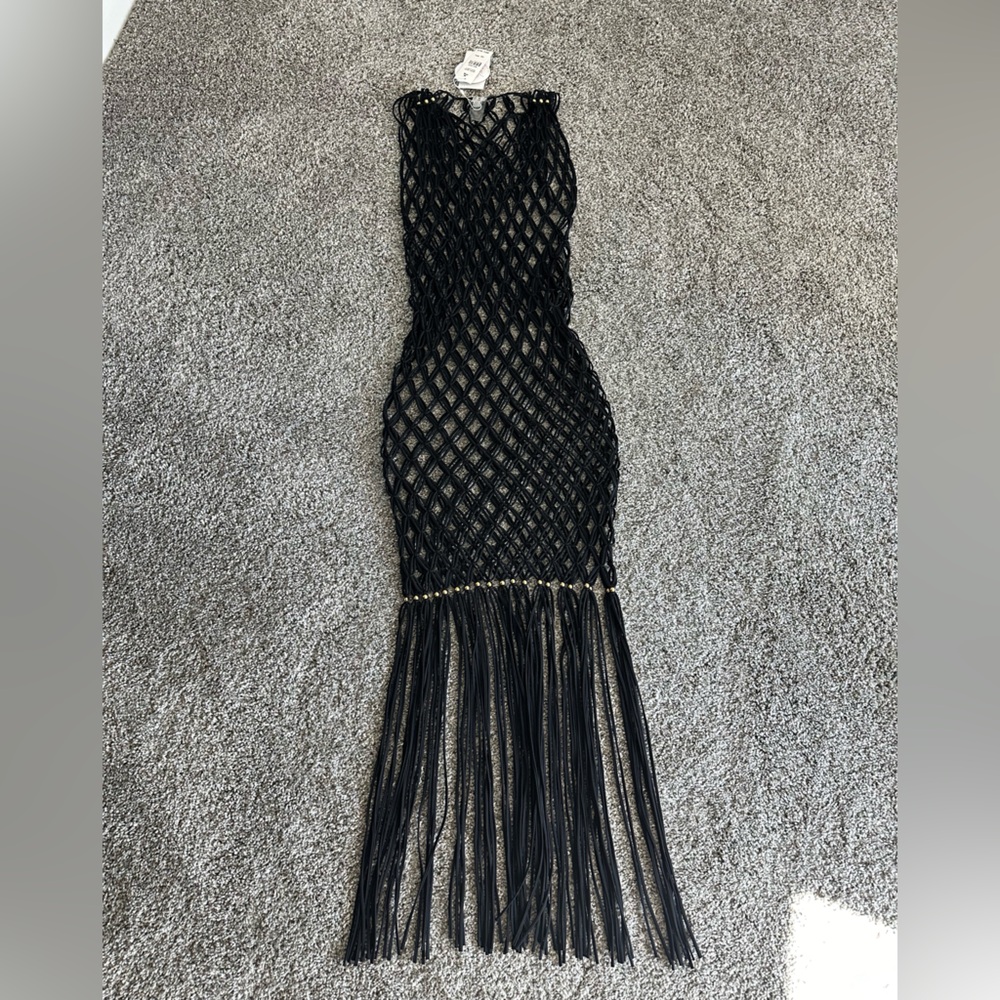 PQ Swim Black Fringe Coverup